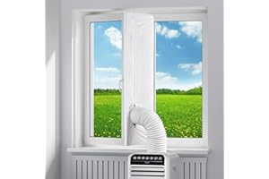 IRHODESY Kit de junta de ventana de 300CM para acondicionadores de aire móviles，aire caliente energéticamente eficiente para fijar en ventanas，secador móvil, blanco, sin necesidad de taladrar
