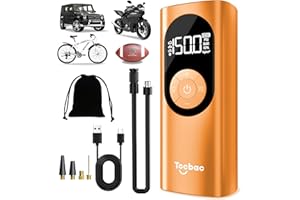 TCCBAC Electric Air Pump Bicycle All Valves, Portable Battery Compressor