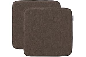 RACE LEAF Set of 2 40.5 x 40.5 cm Memory Foam Slow Rebound Seat Cushion Indoor Household Seat Cushion Waterproof Surface and Non-Slip Underside Black (Dark Brown)