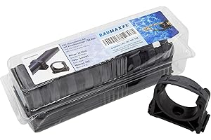 Baumaxxe PVC-Rohrschellen Set I 50 mm I Schwarz I 10 Stück I Pool-Zubehör I Rohrklemme mit Verschlussbügel I Rohrhalter I für PVC-Rohr mit Ø 50 mm geeignet I bm048
