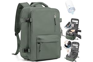 SZLX Vacuum Backpack Travel Bag with Pump, Ryanair Cabin Bags 40x30x20 Backpack Wizz air, Ryanair Cabin Bags 40x20x25 Underseat Carry On Easyjet 45x36x20 Travel Rucksack Cabin Size Fit 14 Inch Laptop