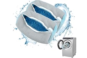 Aicerous® 2 Pzs Sacchetti per Lavaggio Scarpe per Lavatrice, Sacchetti per Lavaggio Scarpe Riutilizzabili, Borse Lavaggio Scarpe con Cerniera (Gray)