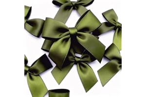 Jisrcha Pack of 60 Bows, Small Bows for DIY, Handmade Decorative Bows for Wedding, Gift Wrapping, Crafts, Birthday, Cake, Snack Bag Decoration, (Green)