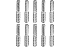 PATIKIL M5x0,8 a M6x1.0 Doppia Estremità Filettata Perno Vite Bullone, 10pz 304 Inossidabile Acciaio Asta Bulloni Filettatura Riduttore Adattatore per Mobili Ferramenta, 30mm Lungo