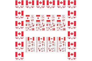 AhfuLife 24 hojas de tatuajes de la bandera de Canadá de la Copa del Mundo – Pegatinas temporales de transferencia de tatuajes para evento de apoyo a los fanáticos del fútbol (Canadá)