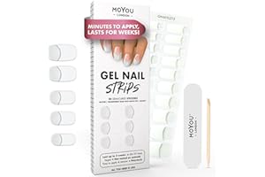MOYOU LONDON Semi Cured Gel Nail Strips - 20 Pcs. Nail Wraps for Salon-Quality Manicure - Works with Any UV Lamp - Easy to Apply, Trim, & Remove Gel Stickers