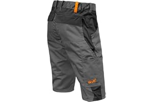 strongAnt Shorts Stretch Berlin Pro Herren Sommer Arbeitshose kurz Cargo Outdoor Grau-Shwarz-Weiß