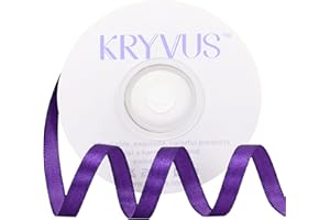 Kryvus Purple Satin Ribbon, 6mm x 22M Single Face Purple Ribbon, Solid Color Satin Ribbon Perfect for Gift Wrapping, Crafts, Bow Making, Sewing and Wedding Decorations