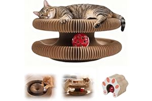 LZXOO FellStern JagdAktiv Katzenspielzeug, 2026 Neu Kratzkokon für Katzen Flexibel, FellStern Katzenspielzeug, mit Strapazierfähigem Wabenkarton, Magisches Kratzkreisel Katzen mit Glockenbällen (1 Stück)