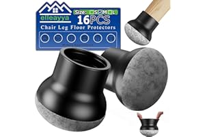 ELLEAYYA Chair Leg Floor Protectors - Fits Straight & Splayed Legs (Round Ø18-23mm / Square W15-20mm) - Prevent Scratches & Reduce Noise(16PCS M)