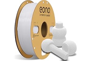 Eono PETG 3D Printer Filament, Neatly Wound 1.75mm PETG 3D Filament, Good Impact Resistance PETG 3D Printer Filament, Dimensional Accuracy +/- 0.02mm, 1kg Spool (2.2lbs), White.
