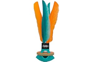 Waboba Flyer - Soft Rubber Shuttlecock, Badminton Thrower for Indoors & Outdoors, Training Aid for Solo Practice, Garden Games for Kids & Adults, Family Games for All Ages - Teal/Orange (22cm Tall)