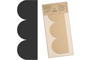 NAKLEO Pochoir de Bordure pour Peinture Murale 45x95cm, Grand Format Modèle en Plastique, Réutilisable, Collerette Demi-Cercle Volants, DIY Bricolage Artisanat Décoration a Peindre, Tissu Mueble Bois
