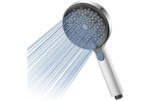 SREWOHS PRO wysokociśnieniowa słuchawka prysznicowa oszczędzająca wodę, 5 rodzajów dysz natryskowych 125 mm, z myciem ciśnieniowym do czyszczenia wanny w łazience