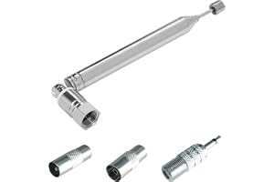 TechniSat DAB+/FM-teleskop stavantenn – passiv rumsantenn, skruvbar antenn med F-kontakt för radio, stereo, radiomotare, AV-m