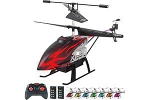 CAROX Hélicoptère Télécommandé Enfant – 30 min de Vol (2 Batteries), Effets LED, Maintien d’Altitude, Décollage/Atterrissage à 1 Touche – Jouet Intérieur pour Enfants dès 6 ans, Cadeau Noël & Anniversaire