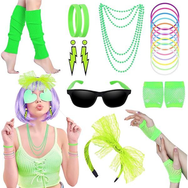 REDSTAR FANCY DRESS - Tutu-Röckchen, Beinstulpen, Netzhandschuhe, Perlenkette, Schmale