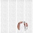 Lot De 2 Rideaux à Franges Métalliques - 1x2,5 M, Violet, Décoration Fête Anniversaire, Mariage, Noël