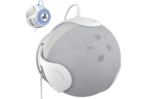 Fiorky Support de haut-parleur pour Echo Dot 5 et 4ème génération - Support mural pour haut-parleur - Gestion des câbles intégrée - Support pour accessoires de haut-parleur pour cuisine, salle de bain