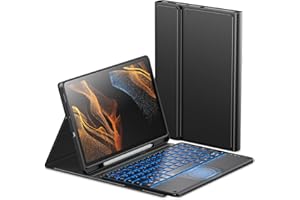 ‎INFILAND INFILAND Tastatur Hülle für Samsung Galaxy Tab S6 Lite 10.4 Zoll 2024/2022/2020 (SM-P620/P625/P610/P613/P615/P619), Hochpräzises Touchpad mit Beleuchtet Bluetooth Tastatur (Deutsches QWERTZ), Schwarz