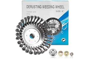 XQMMGO Cabezal de deshierbe de Alambre de Acero, Cepillo de malezas Cortador de Cepillo de 150 x 25,4 mm, con 4 adaptadores, Que Puede Eliminar eficazmente malezas y Musgo(6 Pulgadas)
