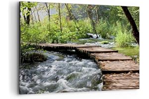 ARTTOR Moderne Impression sur Toile 100x70cm Image Tableau Decoration Murale Parc nature vert arbres Grand Tableaux Decoratifs Muraux Chambre Horizontal Deco Cadre Décoration Salon Art Wall AA100x70-0356