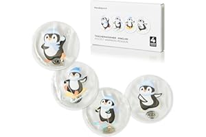 Nordstern Scaldamani pinguino, confezione da 4 pezzi, riutilizzabili, per bambini e adulti, 9 x 9 cm