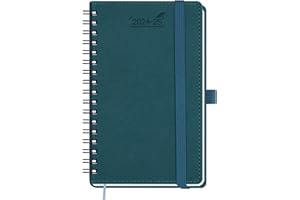 BEZEND 18-Monate Taschenkalender 2024 2025 Klein Terminplaner A6 Ringbuch PU-Leder Softcover Kalender [Dunkelgrün] Wochenplaner Juli 24-Dez 25 Buchkalender mit Stifthalter