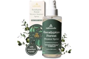 CALMVEDA Eucalyptus Shower Spray Spa Feel - Escape to Serene Eucalyptus Forest (1200+ Sprays) | 100% Natural Essential Oil Spray, Infused with FlowerBACH™ Remedy | Eucalyptus Shower Steamers for Sinus Relief