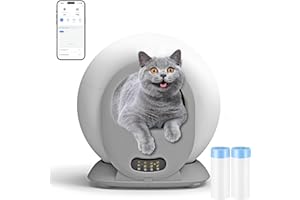 XQDKoon Lettiere Autopulenti Gatti, 65L + 9 L Lettiera Gatto Automatica con 2 Sacchi Spazzatura, Controllo APP, Deodorante Ionico Lettiera Autopulente per Gatti (B)