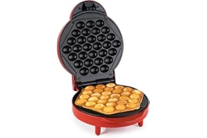 Korona 41005 Gofrera Burbuja | Gofres Fiesta | Gofres Helados | 1000 vatios | Waffle Diámetro 18 cm | ajuste automático de temperatura I rojo