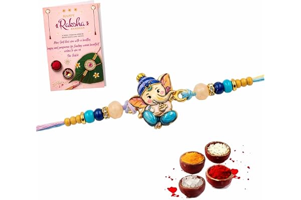 Single Rakhi for Kids – Adorable Elegant Ganesh Ji for Kids Brother | Premium Raksha Bandhan Rakhi for Little/Small/Younger B
