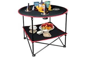 hangou Mesa de Camping Mesa de Picnic Plegable Liviana portátil con Bolsa de Transporte, Exteriores, Picnic, Playa, Senderismo