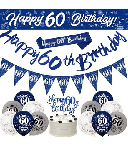 Yontree Happy 30th Birthday Banner Blue Gold, 1,8 x 1,1 m