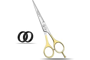 WISH BEAUTY,THE ROYAL ELEGANCE Wishbeauty, Hairdressing Scissors for Hair Cutting - Stainless Steel 5 inch Hair Scissors with Sharp Edge Hair Cutting Scissors - Barber Scissors with Pouch for Salon, Home, Men, Women - 5 inch