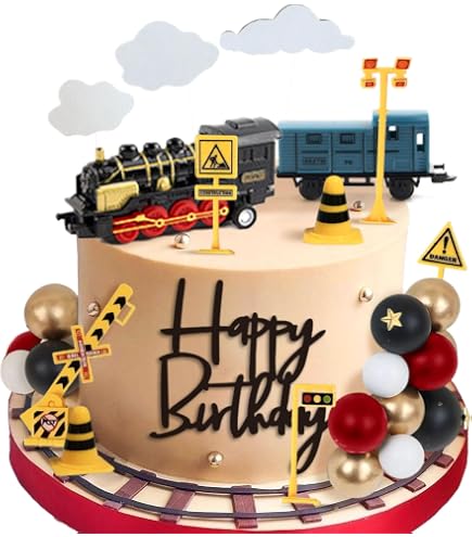 Decorazioni Torta Tema Treno - 13 Pezzi Con Luci - Per Compleanni Bambini - Set Giocattolo Mini Treno - Foto 12
