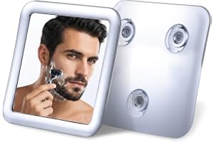 MIRRORVANA Anti-imma duschspegel med trippel sugkopp, okrossbar plastspegel för rakning och skägg 13,5 cm x 13,5 cm krom