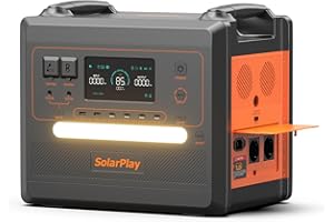SolarPlay estacion de energia portatil Q2402M,generador electrico 2304 Wh Batería LiFePO4,Con 2 * 2500W CA,UPS, Carga Solar Máxima de 500 W, Estación de energía portátil Acampadas,Autocaravanas