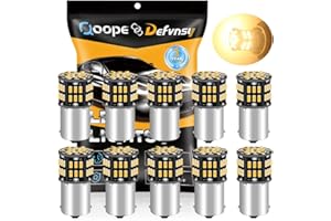 Defvnsy - Paquete de 10 - Blanco cálido 3000K 1156 BA15S 1141 1003 1073 7506 Bombillas LED 3014 54-SMD Lámparas para 12V Interior RV Camper Iluminación de remolque Barco Luz de patio