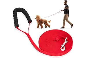Mainiusi Dog Training Lead 30m, Really Long Dog Lead 30m Long Line Dog Lead 30m Dog Recall Training Lead 30 Metre Dog Training Lead for Camping Tracking Training Obedience Backyard Playing(30m, Red)