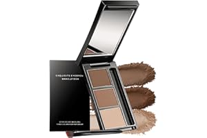 LYSDEFEU Sourcil Poudre Waterproof-3 Couleurs Eyebrow Powder Palette,Maquillage Sourcils Longue Tenue Resultat Naturel Facile a Colorer,Remplir Le Contour des Sourcil,Avec Pinceau et Miroir-2Marron Foncé/Clair