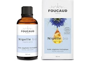 FOUCAUD | Huile végétale de Nigelle | Nigella sativa | BIO | 100% naturelle | Apaisante | Purifiante | Tonifie le cuir chevelu | 50 ml | Marque Française depuis 1946