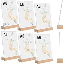 6 Pièces Présentoir De Table A6 En Acrylique Transparent Avec