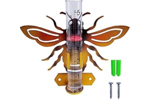MeevrgR Durable Glass Rain Gauge, Easy Installation, Convenient Measurement, Weather Monitoring (bee type), 7V7X5J5U11TN7A1MRU6PP1K47YW