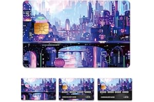Peacoblue Bank Card Sticker Fantasy City Credit Debit Card Custom Skin Cover Protector, 4 Styles Waterproof Scratch-Proof and Attractive Decal for Most Popular EBT Transportation Key Card