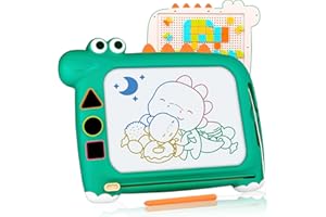 Besdiyart Magnetische Maltafel Kinder ab 2 Jahre, 2 in 1 Zaubertafel mit Tangram Blöcke Design Zeichentafel Zaubermaltafel für Geburtstag Weihnachten Geschenk 3 4 5 Jahre Mädchen Junge