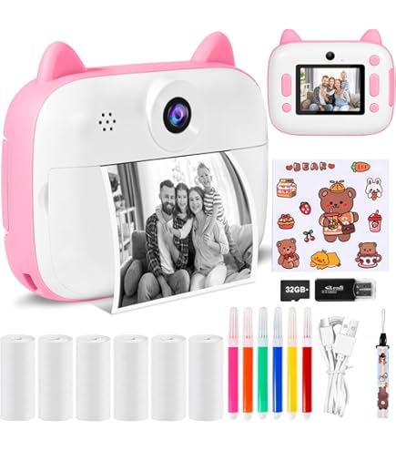 ORGSTA Instant Camera, dubbele selfie voor kinderen met 1080P video's, vakantie verjaardagscadeaus voor kinderen van 3-12, peuter draagbare reizen print digitale camera speelgoed voor 4 5 6 7 8 9 jaar