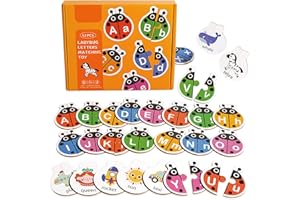 Dr. MUYA® Montessori Spielzeug 3 4 5 6, Buchstaben Spiel, Lernspiele ab 3 Jahre, Alphabet Lernen, Holzspielzeug, Motorikspielzeug, Feinmotorik, Geschenk 3-6 Jahre Kinder Junge Mädchen