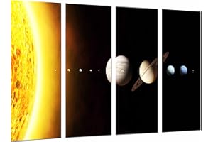 CUADROS CÁMARA Poster Fotográfico Sistema Solar, Planetas en el Espacio Tamaño total: 131 x 62 cm XXL