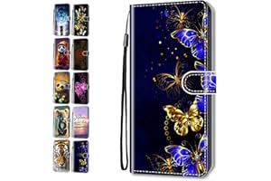 COEYES Funda Libro para Xiaomi Redmi Note 13 5G Patrón Dibujos Carcasa de Cuero Flip Wallet Case Cover Piel para Chicas Mujer Chico - Mariposa Azul